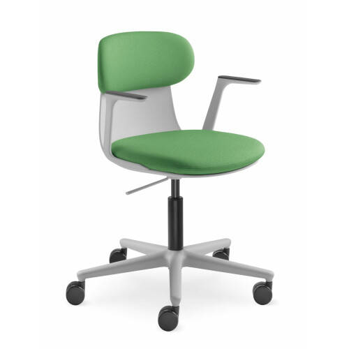 Otočná židle ZOE GR s područkami - plasty šedé