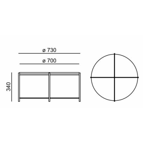 Konferenční stolek CX 5254 ø 700 mm rozměr