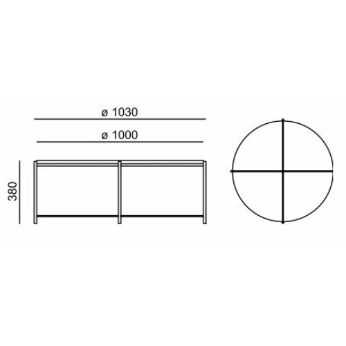 Konferenční stolek CX 5255 ø 1000 mm rozměr