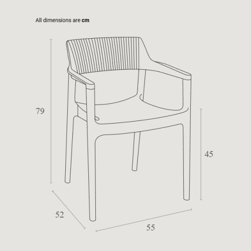 Zahradní plastová židle TULUM s područkami - béžovo-šedá