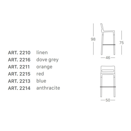 Barová židle DIVO h. 75
