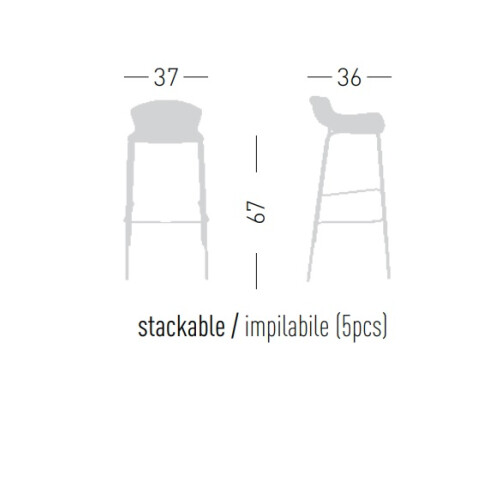 Barová židle EASY  - rozměry