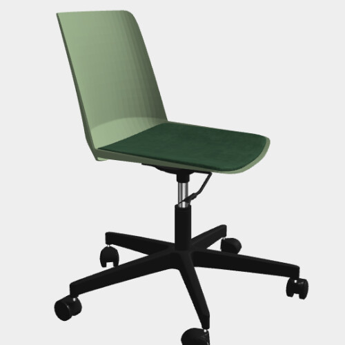 Plastová židle EMMA na nylonovém černém kříži s čalouněným podsedákem