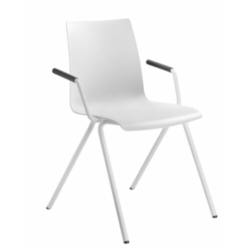 Plastová židle EVO 010 bílá s područkami