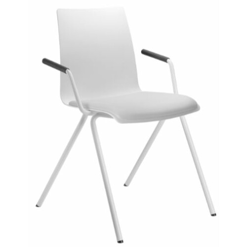 Plastová židle EVO 011 bílá s područkami