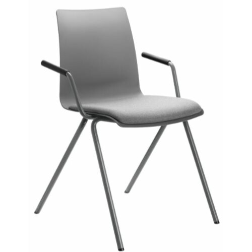 Plastová židle EVO 011 šedá s područkami