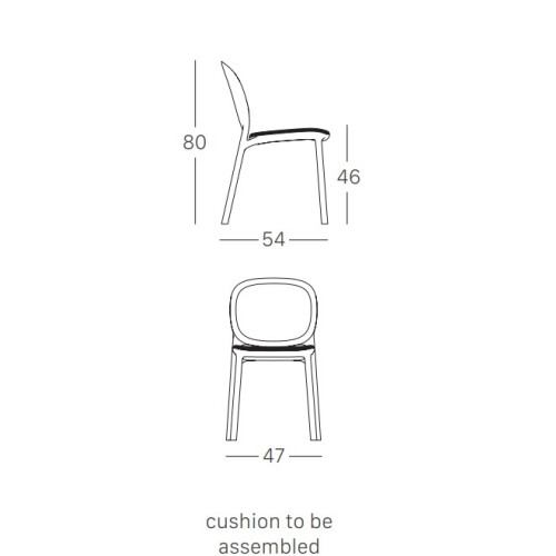Plastová židle HUG - rozměry
