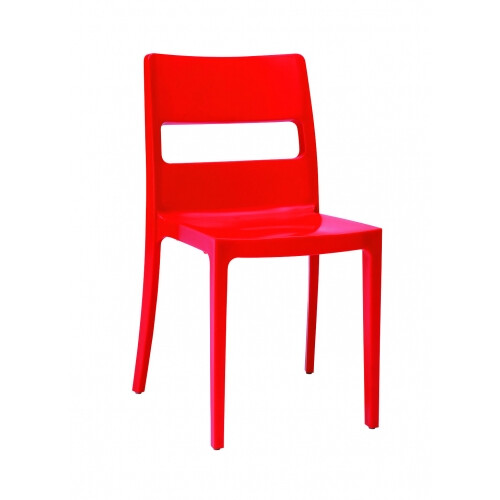 Venkovní plastová židle SAICHA, Červená