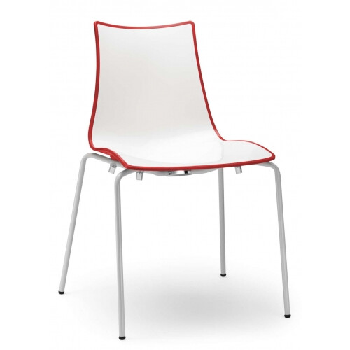 Dvoubarevná plastová židle  ZEBRA BICOLORE, Bílá/oranžová