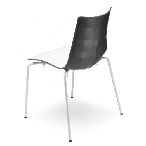 Plastová dvoubarevná židle  ZEBRA BICOLORE, Bílá/antracit (tmavě šedá)