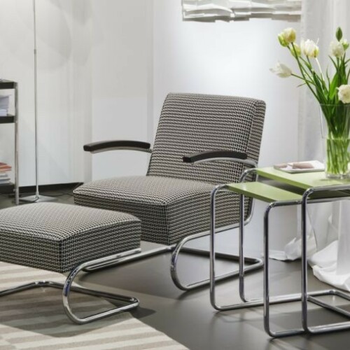 Relaxační křeslo THONET S 411 s podnožkou S 411 H