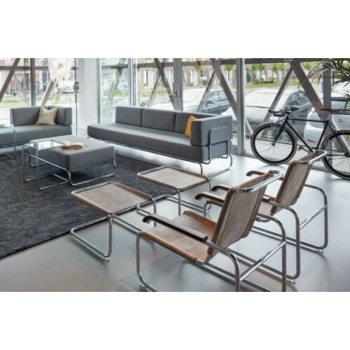 relaxační křeslo THONET S 35 L PURE  BUFFALO + podnožka