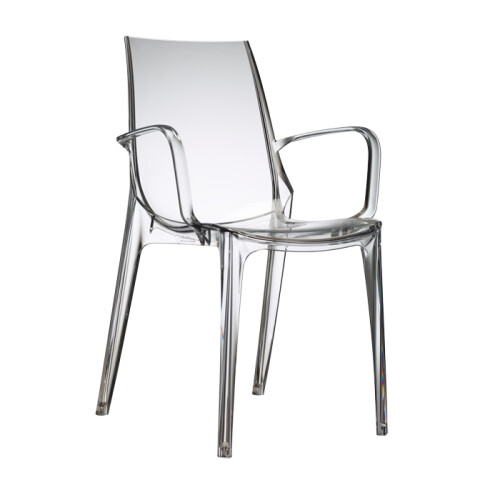 Plastová židle s područkami VANITY P (transparentní čirá)