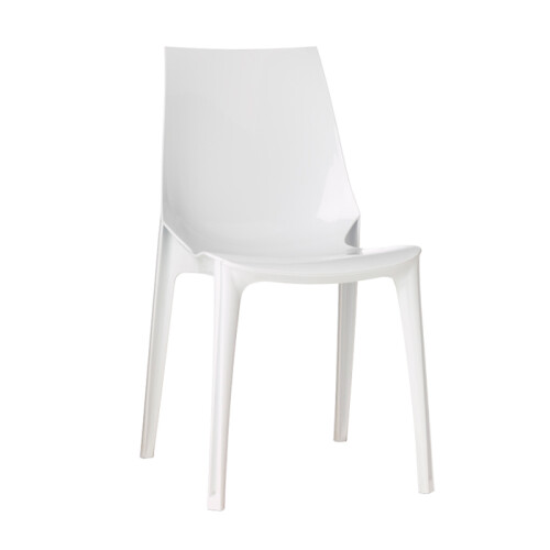 Bílá plastová židle VANITY (lesklá bílá)