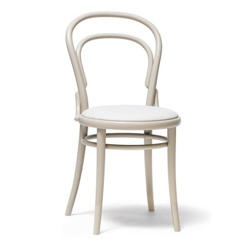 Dřevěná ohýbaná židle 14 s čalouněným sedákem