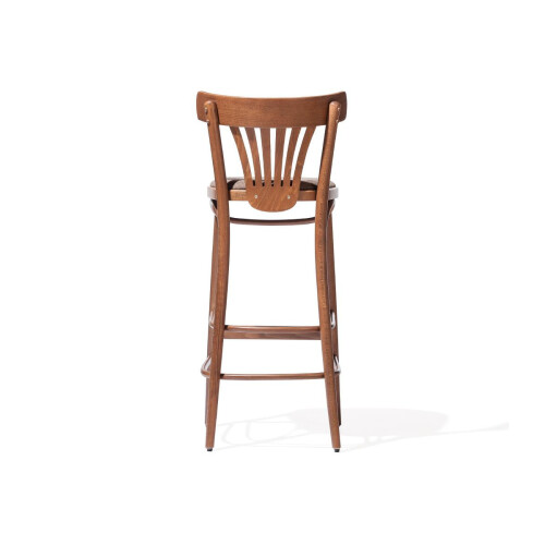 Dřevěná čalouněná barová židle 56
