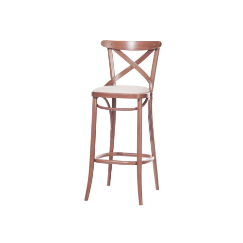 Dřevěná barová židle s čalouněným sedákem 150