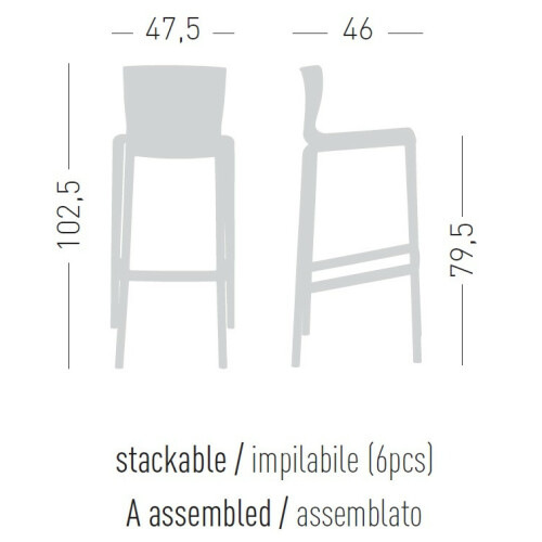 Rpzměry  barové židle SPYKER