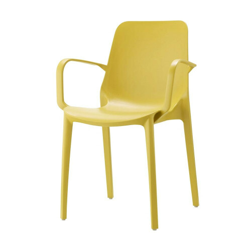 Plastová židle GINEVRA armchair mustard yellow
