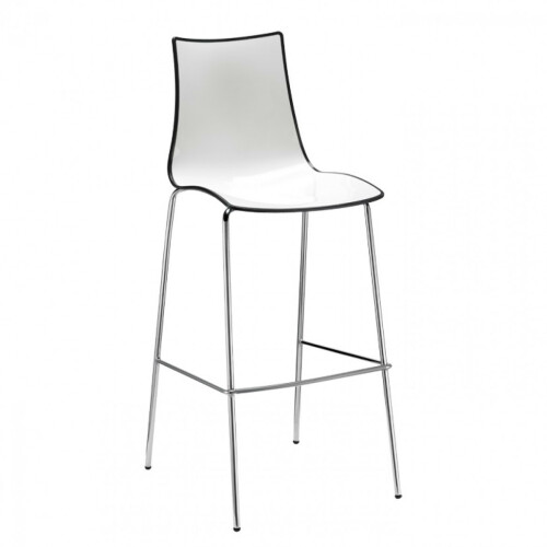 Barová židle ZEBRA BICOLORE barstool chrom