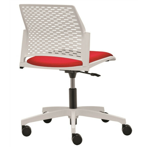 Otočná plastová židle s čalouněným sedákem REWIND RW 2112