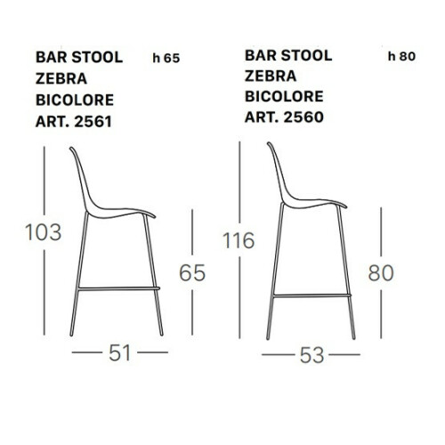 Barová židle ZEBRA BICOLORE bar stool