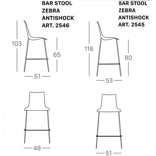 Barová židle ZEBRA antishock barstool