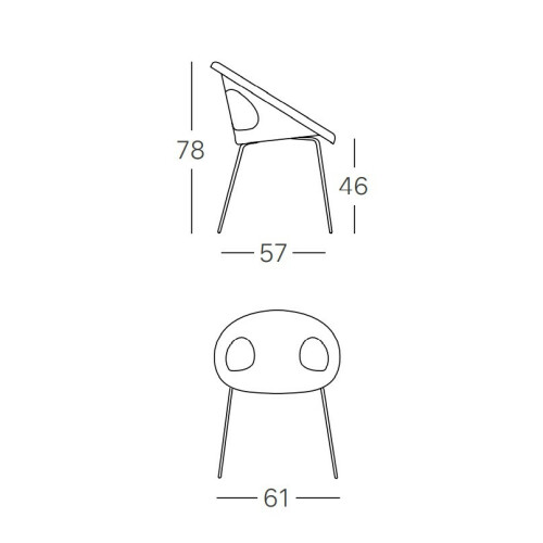 Plastová židle DROP rozměry
