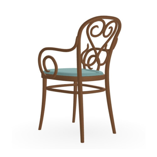 Dřevěná židle 323 004 s područkami s čalouněným sedákem