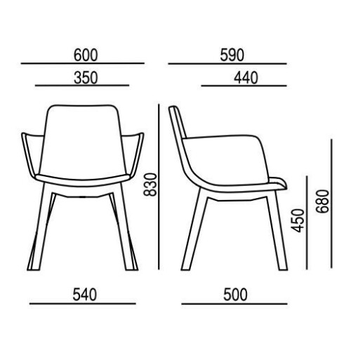 Designová židle EDGE 4201.06, 4202.06