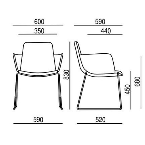 Designová židle EDGE 4201.06, 4202.06