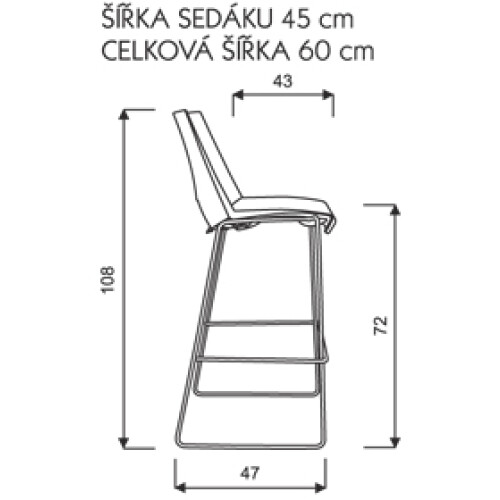 Rozměry barové židle STRIKE bar