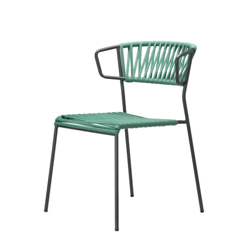 Zahradní židle ARMCHAIR LISA FILO - kostra antracit + výplet N57 mint