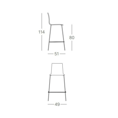 Barová židle ALICE barstool -  rozměry