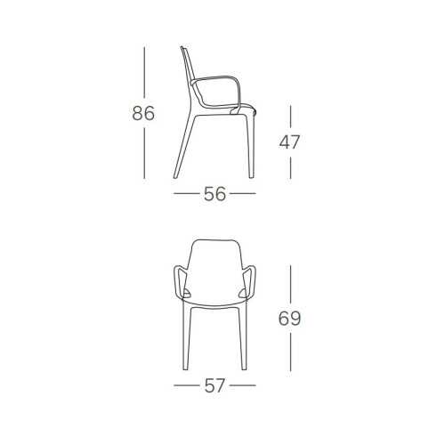 Plastová židle GINEVRA armchair s područkami