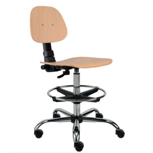 Dřevěná otočná židle EKO s kruhem na nohy