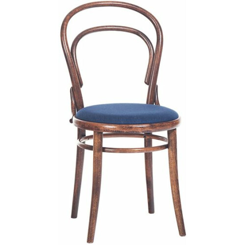Dřevěná ohýbaná židle 014 s čalouněným sedákem