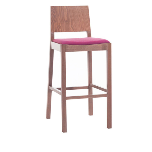Dřevěná barová židle LYON - čalouněný sedák