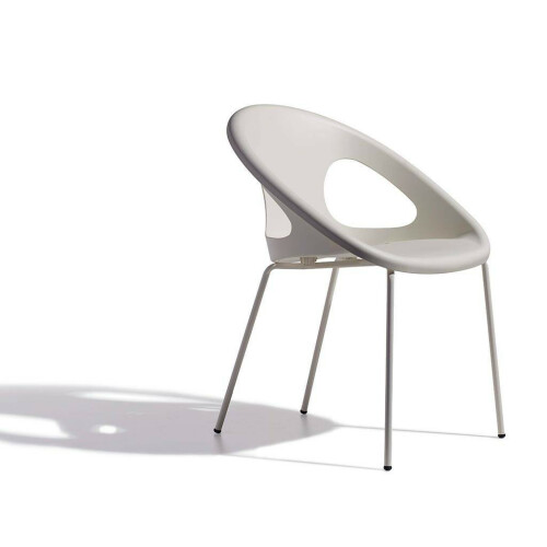 Plastová židle DROP - nohy nástřik lněná + skořepina lněná