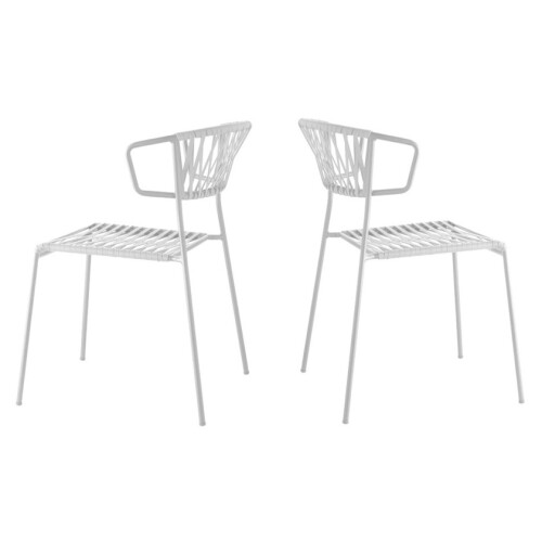 Zahradní židle ARMCHAIR LISA CLUB kostra bílá, výplet bílý