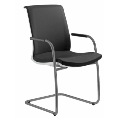 Konferenční židle LYRA NET 214 rám bílý, kostra šedá