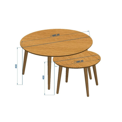 Konferenční stolek TWIN - 58 cm