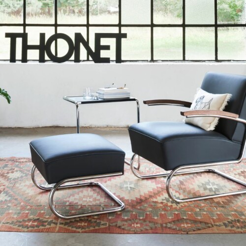 Podnožka THONET S 411 H a křeslo Thonet S 411