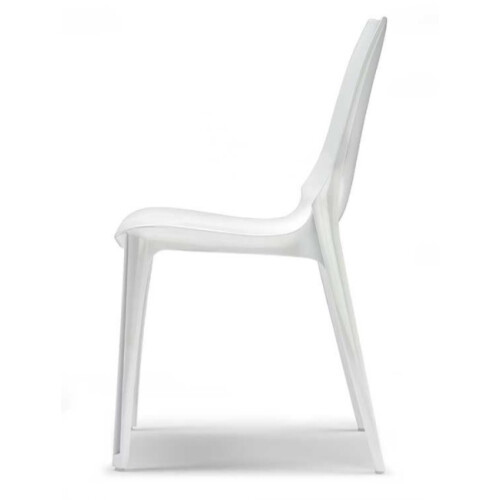 Plastová židle VANITY lesklá bílá