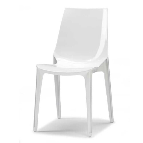 Plastová židle VANITY lesklá bílá