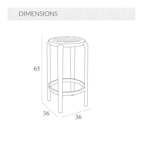 barová židle TOM 65 - rozměry