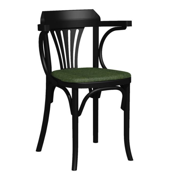 Dřevěná čalouněná židle B-5172 s područkami