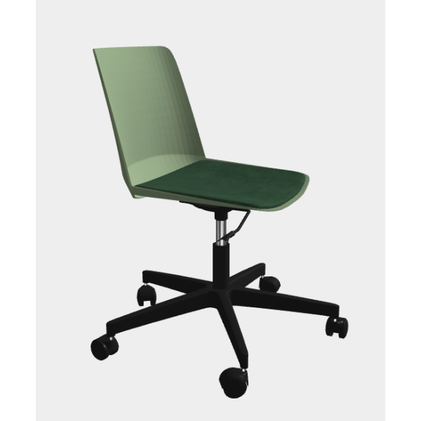 Plastová židle EMMA na nylonovém černém kříži s čalouněným podsedákem