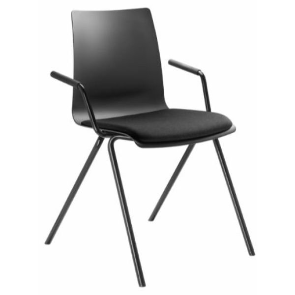 Plastová židle EVO 011 černá s područkami