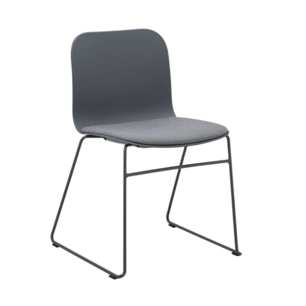 Plastová židle LAMBDA LA 4002.070 s čalouněným sedákem